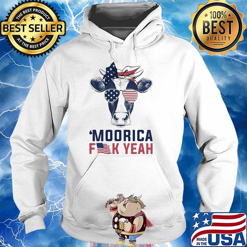 Moorica Fuck Yeah Cow American Flag Shirt Hoodie