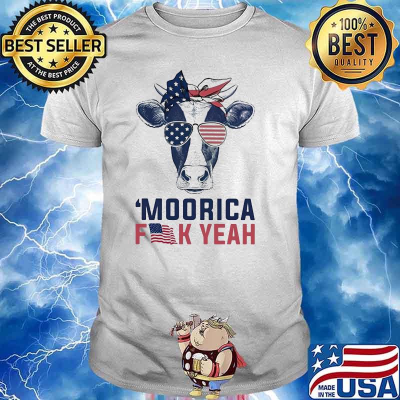 Moorica Fuck Yeah Cow American Flag Shirt