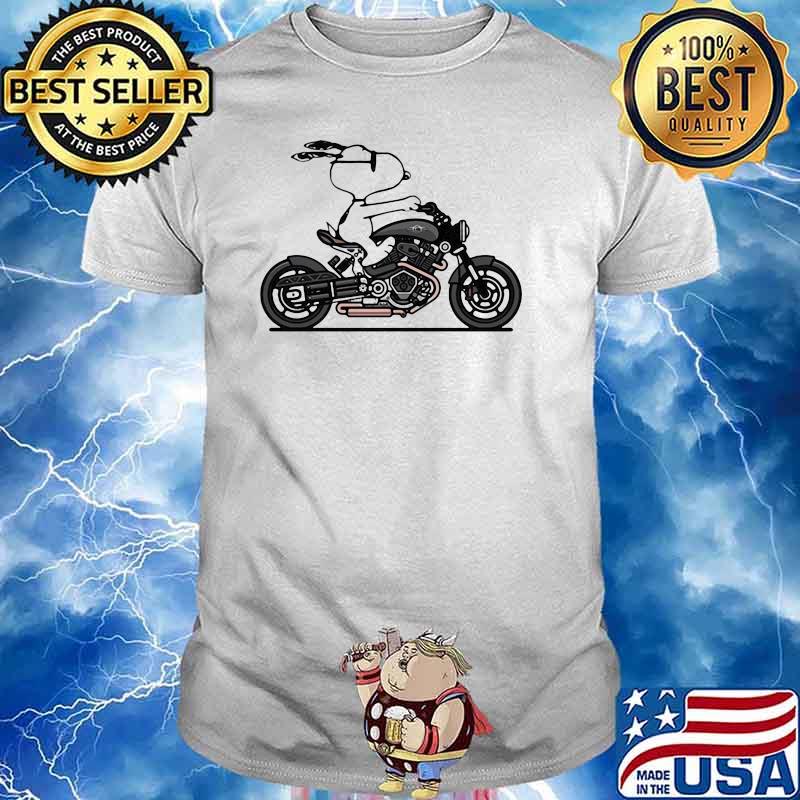 Snoopy running motorcycle shirt