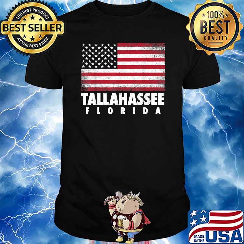 Tallahassee Florida 4th of July American Flag T-Shirt