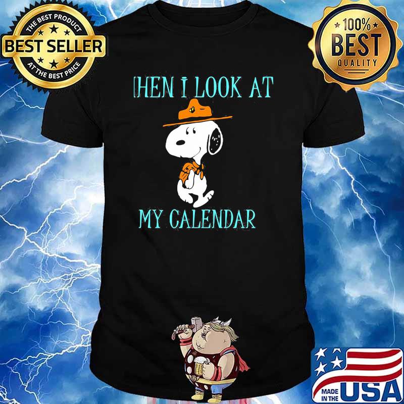 Then i look at my calendar snoopy shirt