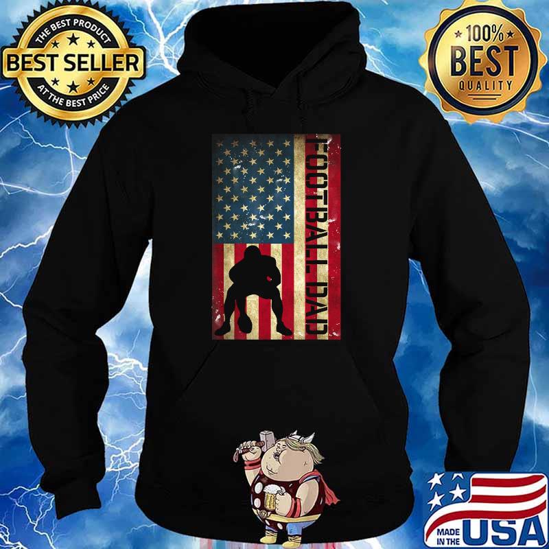 Football Dad Fathers Day American Flag T-Shirt Hoodie