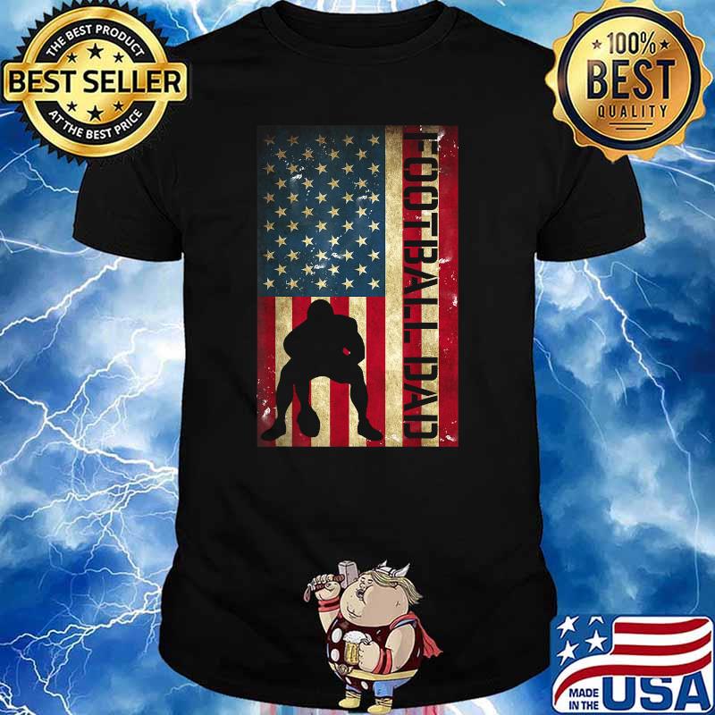 Football Dad Fathers Day American Flag T-Shirt