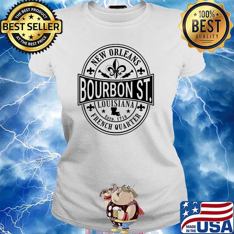 French Quarter Bourbon St New Orleans Souvenir T-Shirt Ladies tee