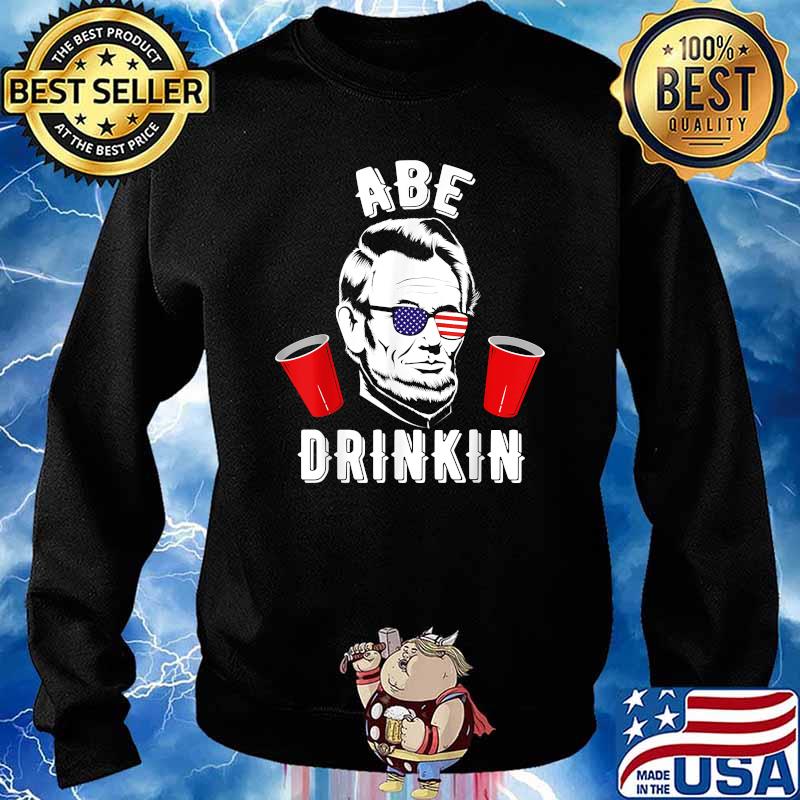 Abe Drinkin Lincoln Sunglasses American Flag T-Shirt Sweater