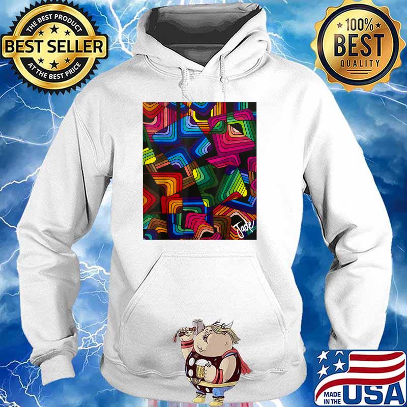 Abstract Dark Colorful Blending Squares Shirt Hoodie
