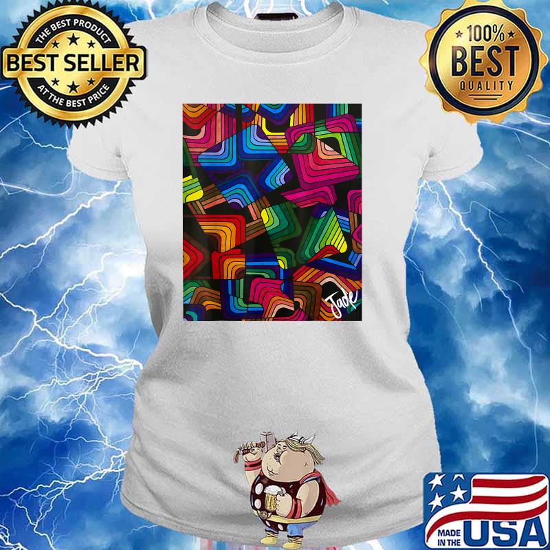 Abstract Dark Colorful Blending Squares Shirt Ladies tee
