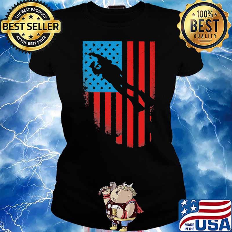 American Scuba Diving Patriotic Diver Shirt Ladies tee