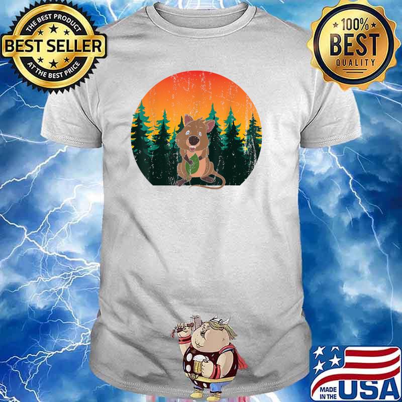 Aussie Animal Forest Wildlife Cute Australia Quokka SUnset T-Shirt