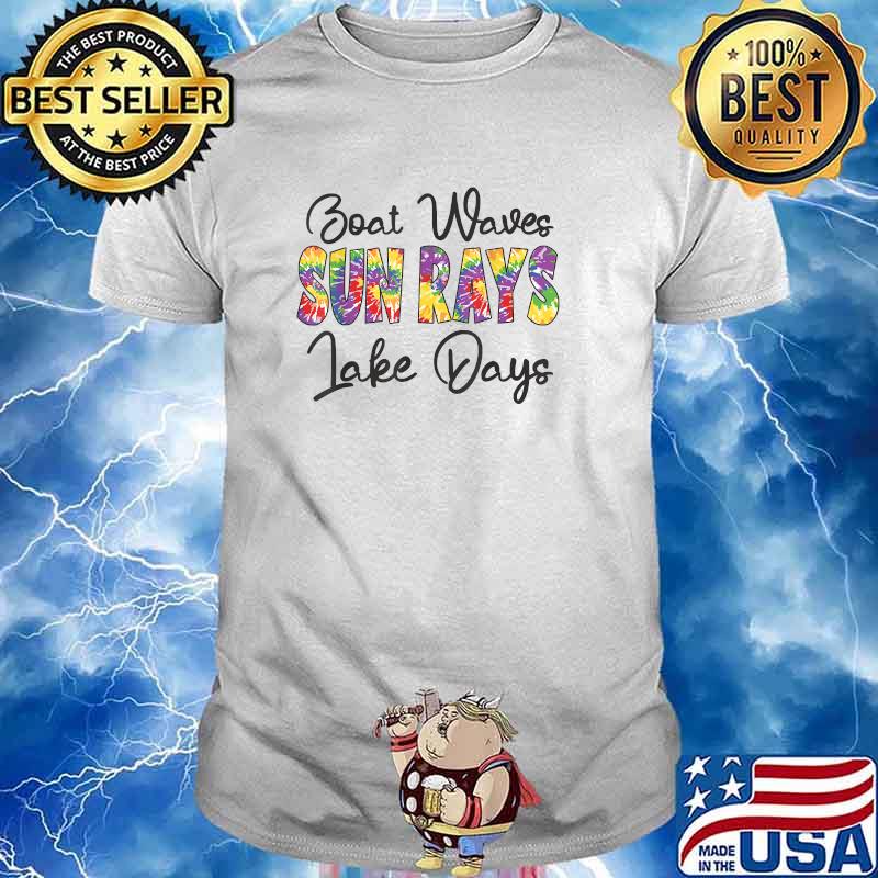 Boat Waves Sun Rays Lake Days Summer T-Shirt