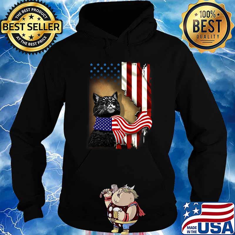Cat American Flag Shirt Hoodie