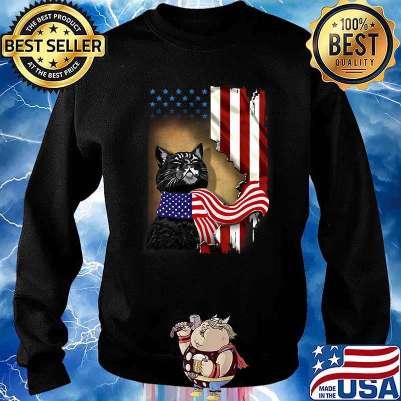 Cat American Flag Shirt Sweater