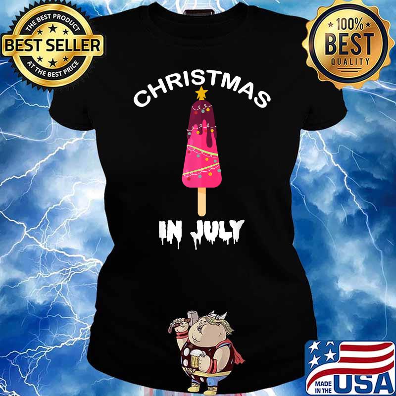 Christmas In July Popsicle Christmas Tree Summer Shirt Ladies tee