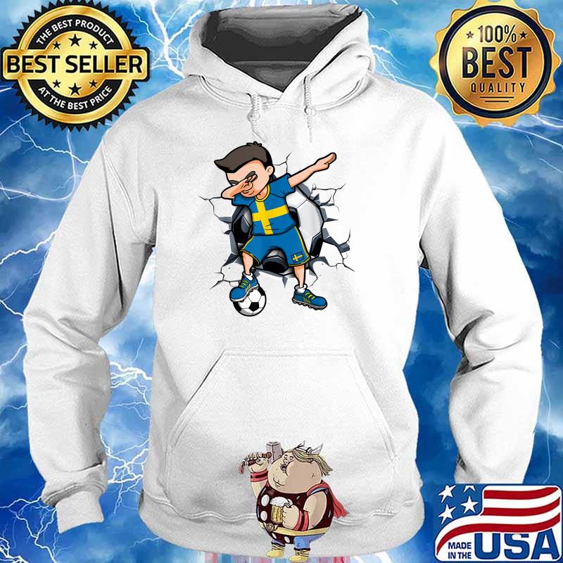 Dabbing Soccer Boy Sweden Football Lover Jersey Swedish Flag T-Shirt Hoodie
