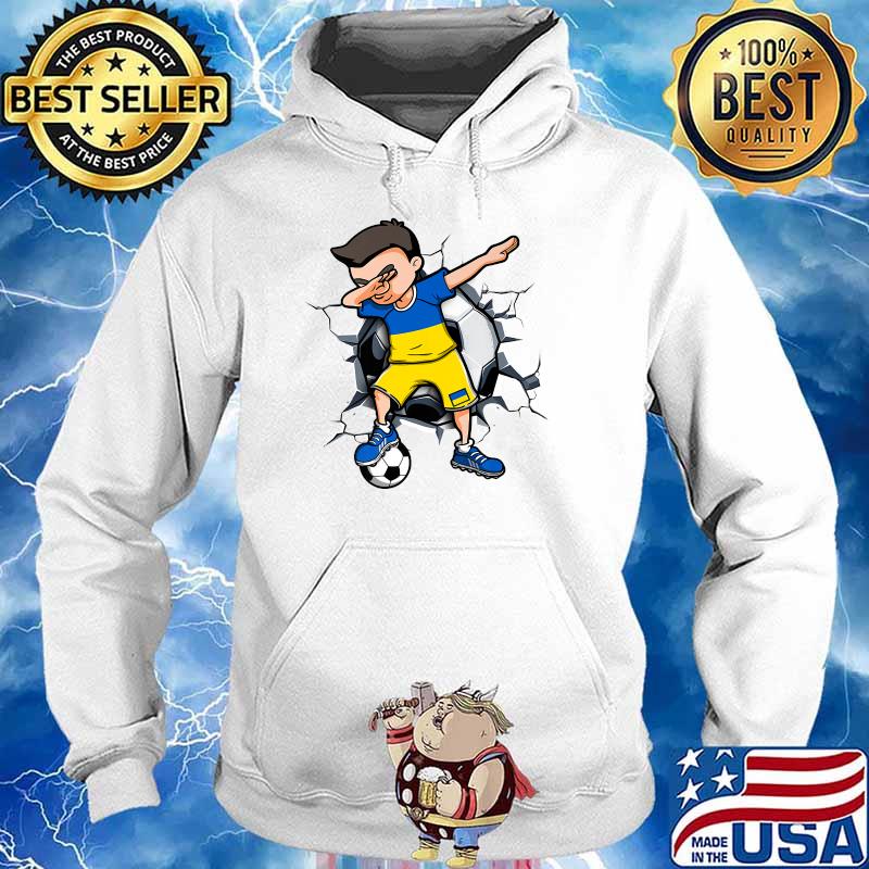 Dabbing Soccer Boy Ukraine Football Lovers Jersey Flag Sport T-Shirt Hoodie