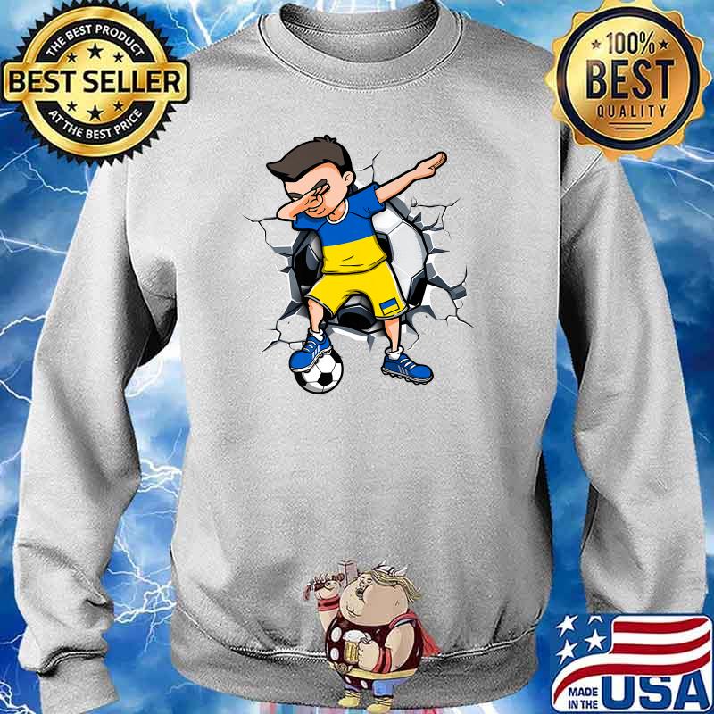Dabbing Soccer Boy Ukraine Football Lovers Jersey Flag Sport T-Shirt Sweater