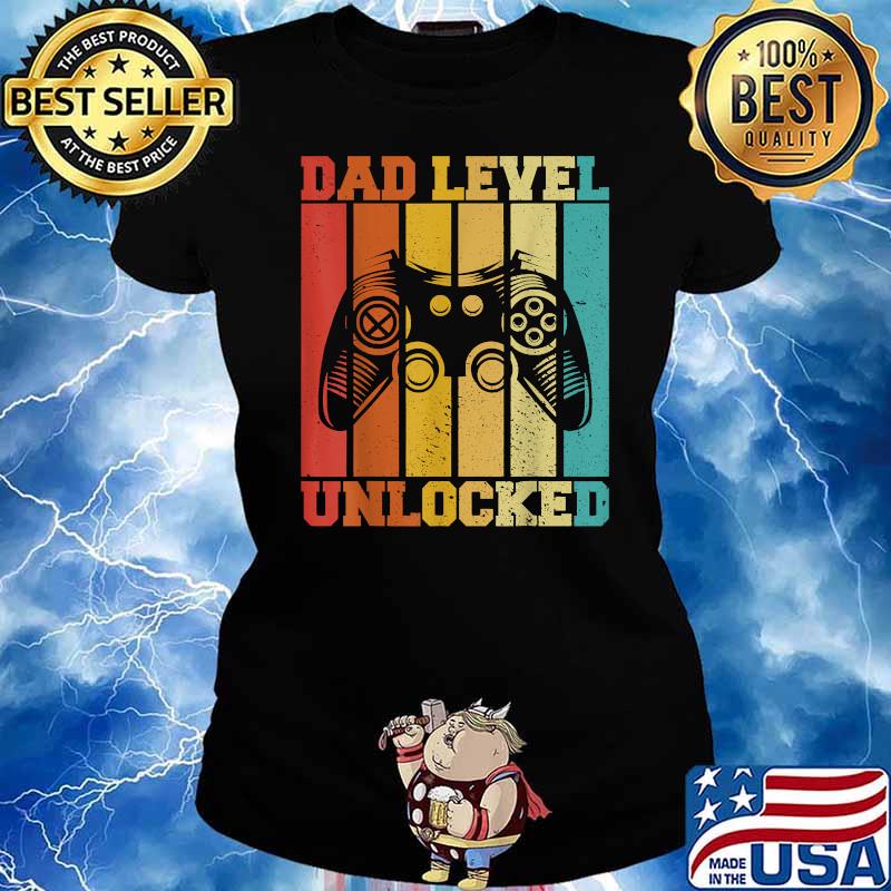 Dad Level Unlocked Gaming Pregnancy Announcement Vintage T-Shirt Ladies tee