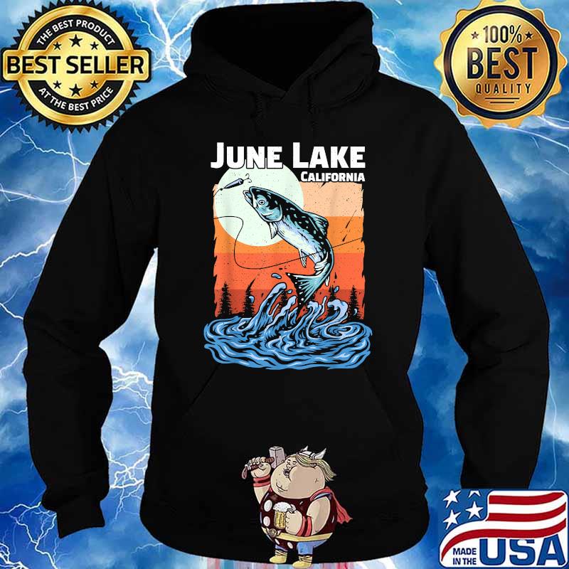Fishing Retro Sunset California June Lake Vintage Shirt Hoodie