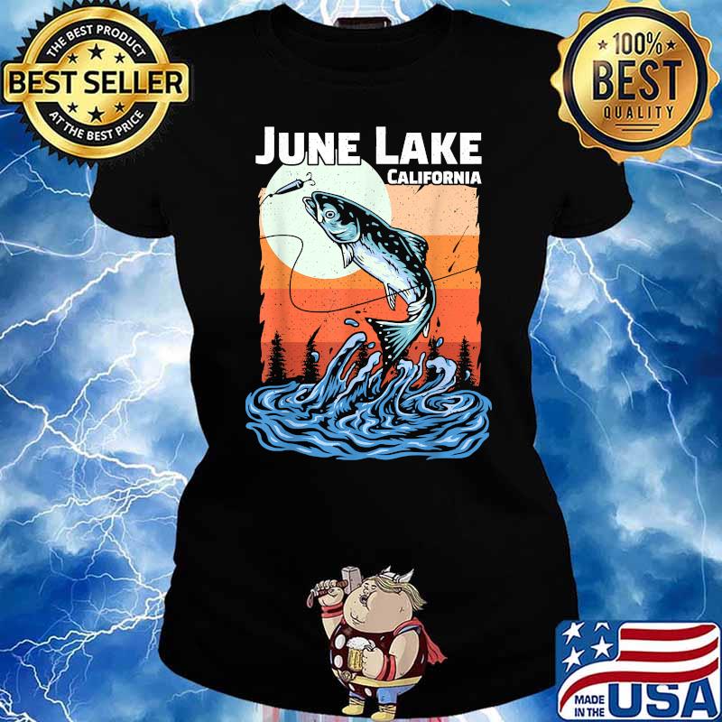 Fishing Retro Sunset California June Lake Vintage Shirt Ladies tee