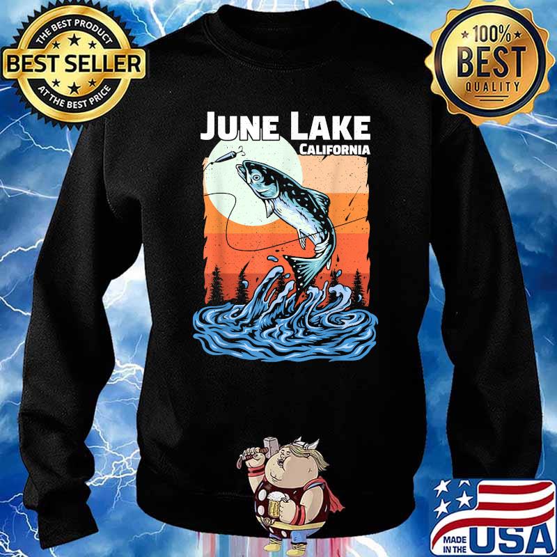 Fishing Retro Sunset California June Lake Vintage Shirt Sweater