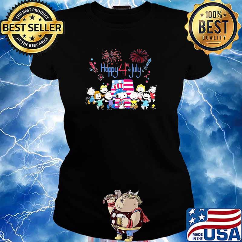 Happy 4th of July independence day firework peanuts s Ladies tee