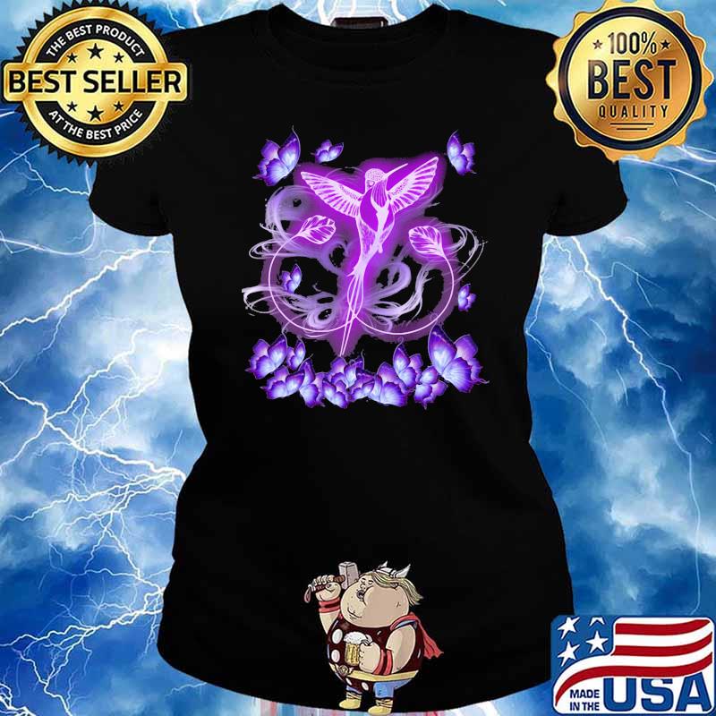 Hummingbird Magical Purple Hummingbird Love Butterfly Shirt Ladies tee
