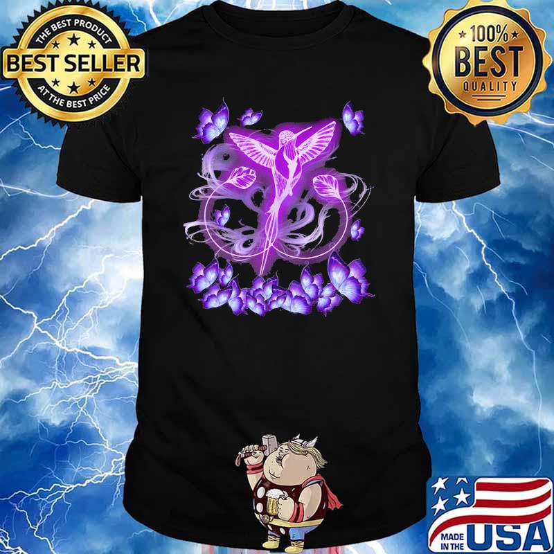 Hummingbird Magical Purple Hummingbird Love Butterfly Shirt
