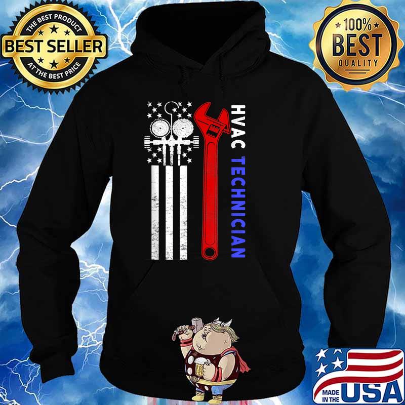 HVAC Technician American Flag T-s Hoodie