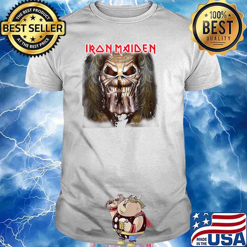Iron Maiden Eddie Candle Finger T-Shirt Homme