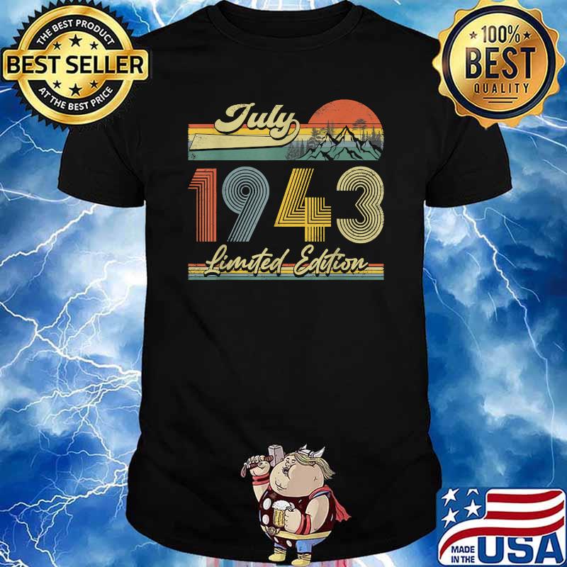 July 1943 Limited Edition 78th Birthday Retro 78 Years Old Shirt