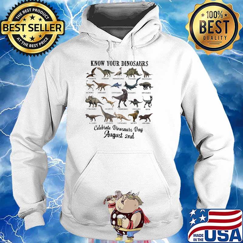 Know Your Dinosaur Celebrate World Dinosaurs Day August 2nd Shirt Hoodie
