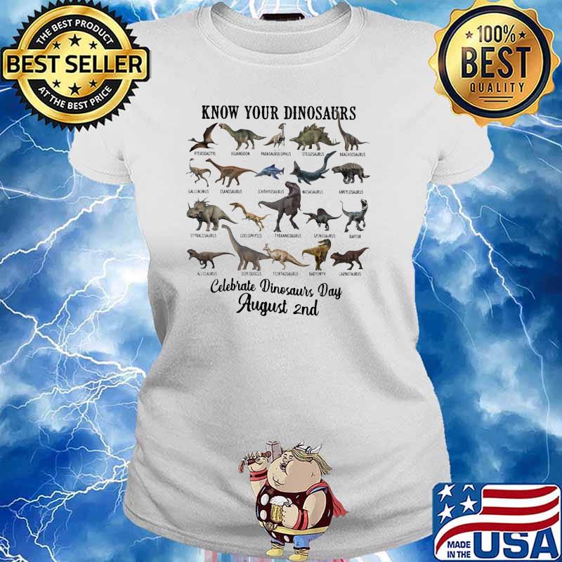 Know Your Dinosaur Celebrate World Dinosaurs Day August 2nd Shirt Ladies tee