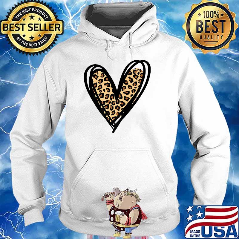 Leopard Print Heart Premium Shirt Hoodie