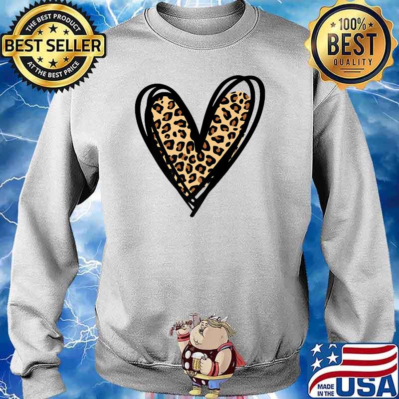 Leopard Print Heart Premium Shirt Sweater