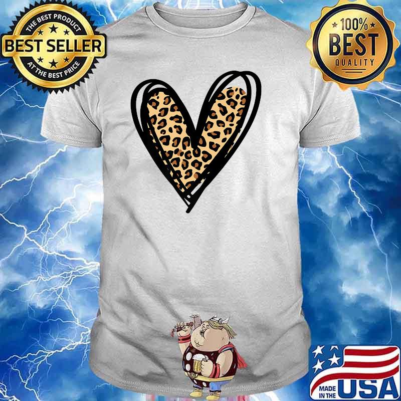 Leopard Print Heart Premium Shirt