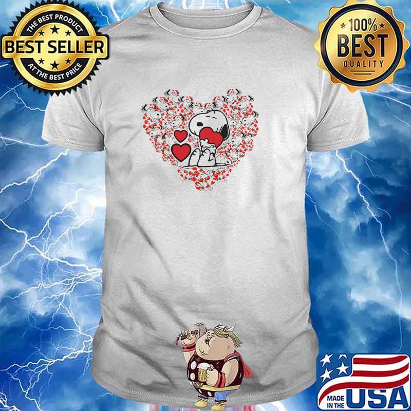 Love snoopy heart red shirt