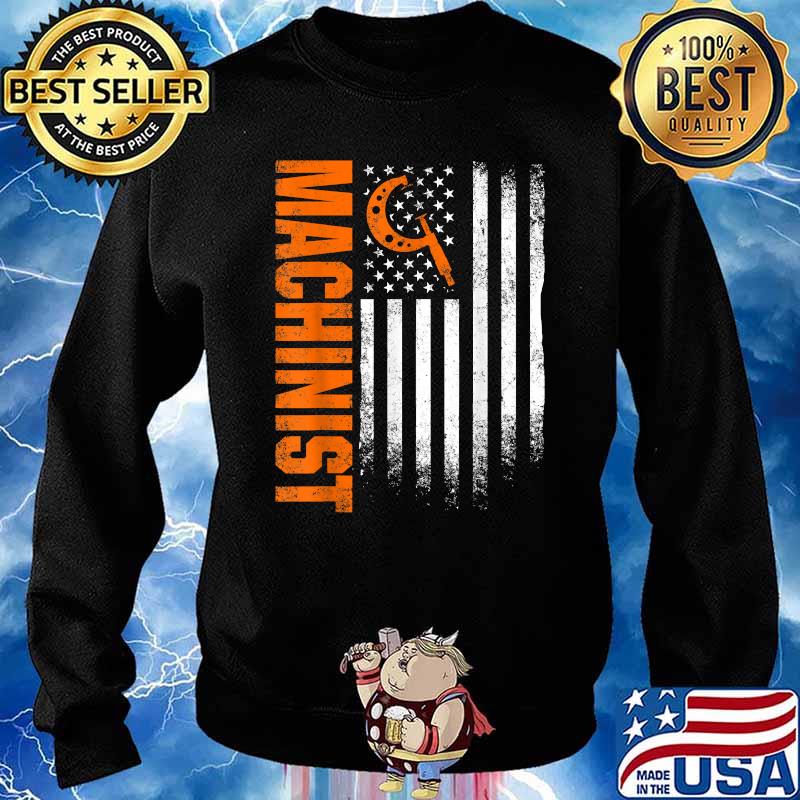 Machinist Machine Operator American Flag T-Shirt Sweater