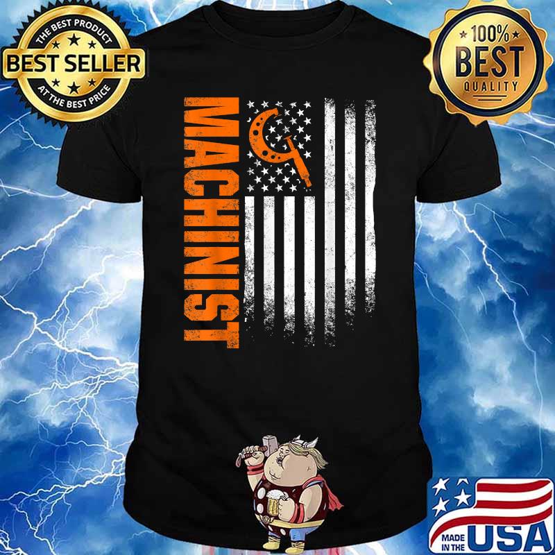Machinist Machine Operator American Flag T-Shirt