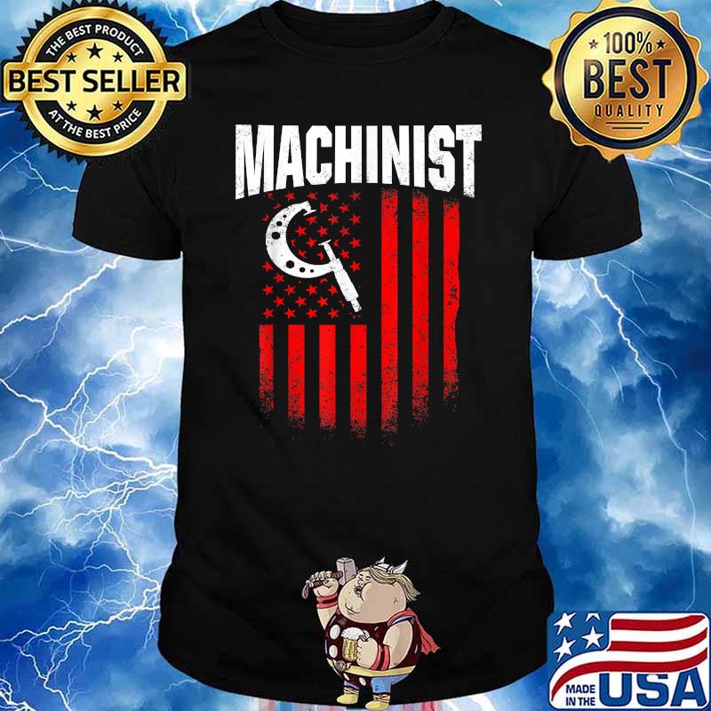 Machinist Operator Machining American Flag T-Shirt