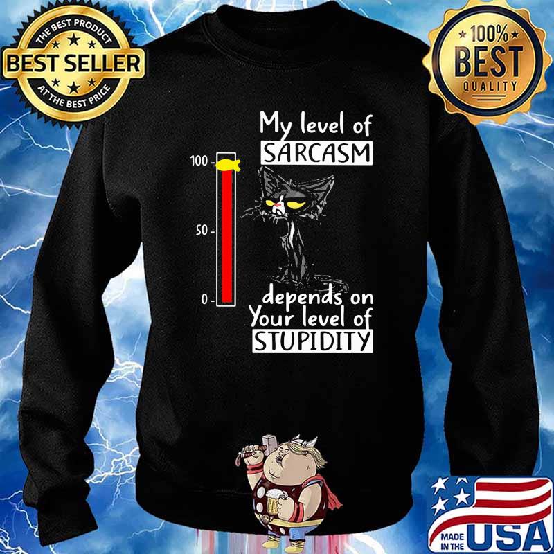 My Level Of Sarcasm Depends On Your Level Of Studitu Cat Shirt Sweater