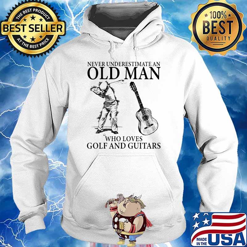 Never underestimate old man who loves golf and guitars s Hoodie