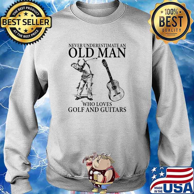 Never underestimate old man who loves golf and guitars s Sweater