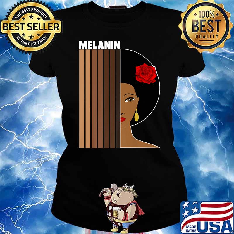 Oheneba Melanin Shades Black Pride Afrocentric Afro Queen T-Shirt Ladies tee