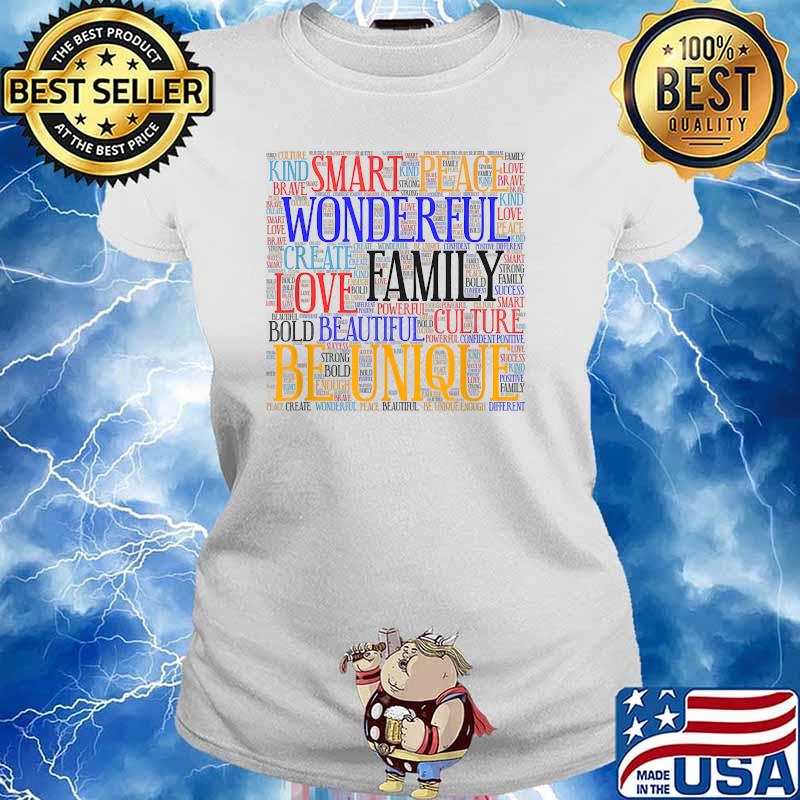 Positive Words Word Art Design Shirt Ladies tee