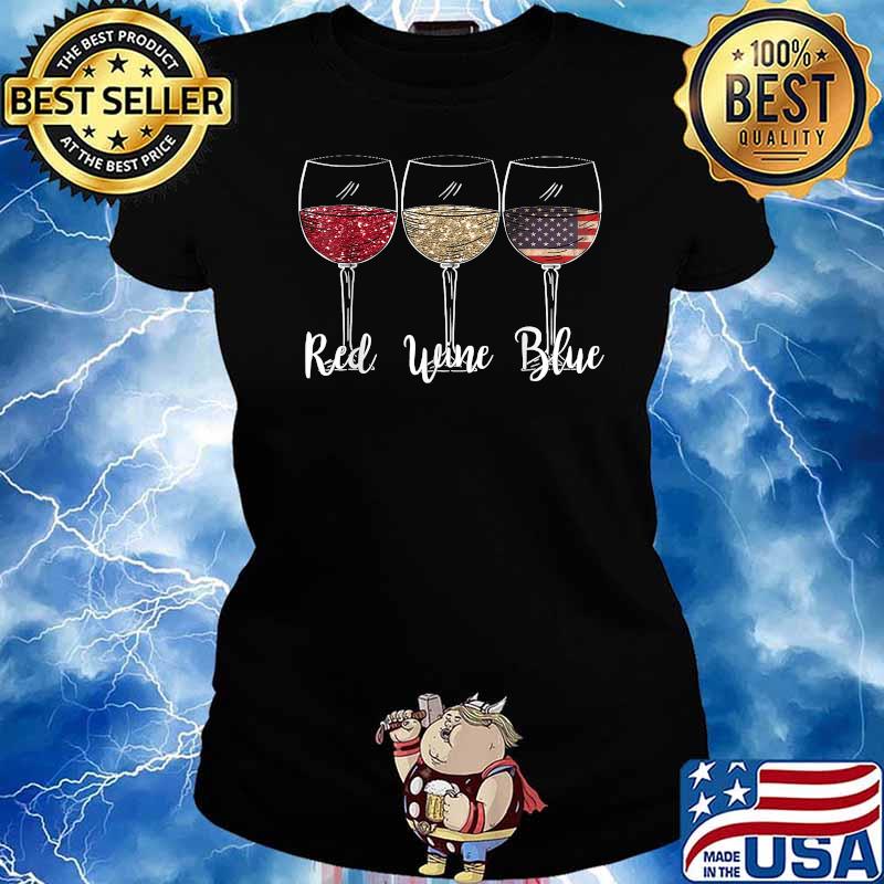 red wine blue shirt