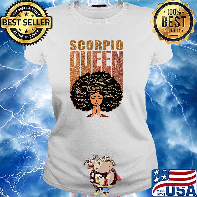 Scorpio queen black woman s Ladies tee