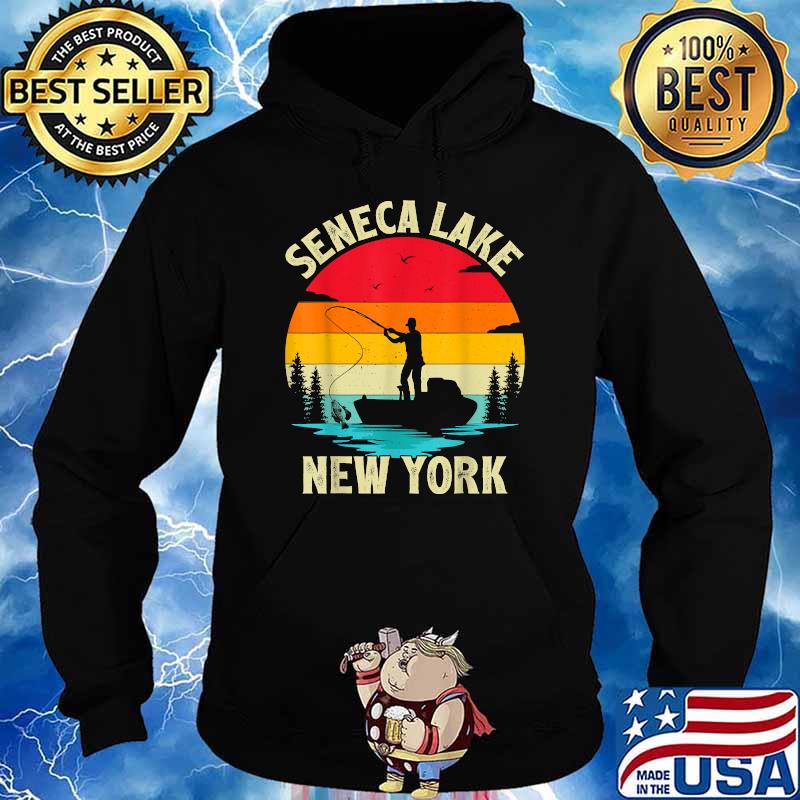 Seneca Lake New York Summer Vacation Fishing Vintage T-Shirt Hoodie