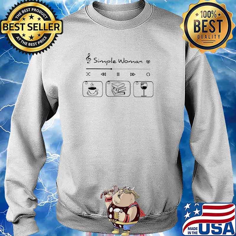 Simple woman music love coffee book wine s Sweater