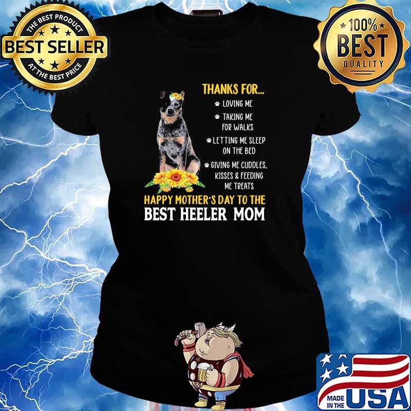 Thanks for happy mothers day to me best saint heeler mom sunflower s Ladies tee