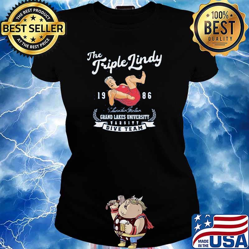 The triple lindy 1986 grand lakes university dive team s Ladies tee